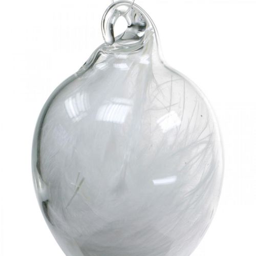 Floristik24 Decoración de Pascua para colgar, huevo de cristal con plumas, mini huevo de Pascua, decoración primaveral, 8 piezas