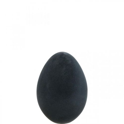 Huevo de Pascua decoración huevo plástico negro flocado 20cm