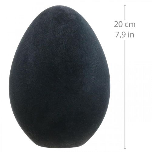 Huevo de Pascua decoración huevo plástico negro flocado 20cm