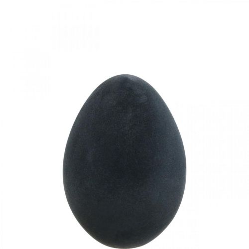 Huevo de pascua plástico decoración huevo negro flocado 25cm