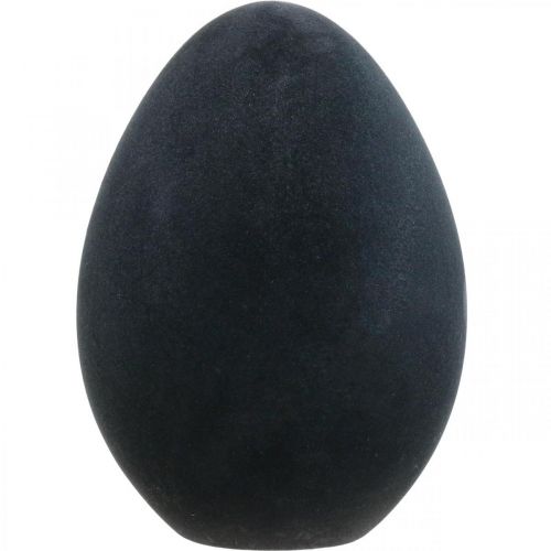 Floristik24 Huevo de Pascua huevo negro de plástico decoración de Pascua flocado 40cm