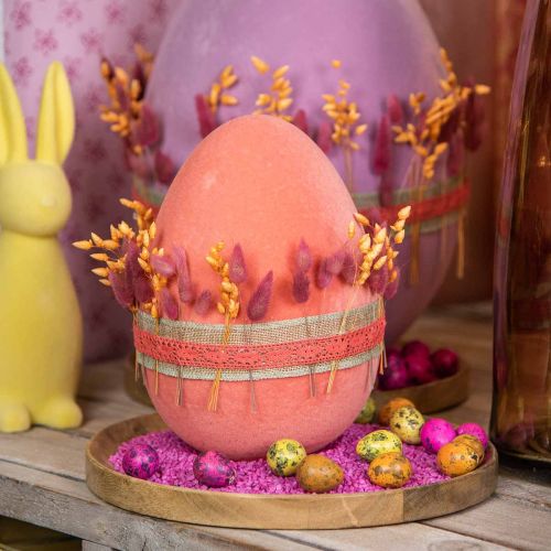 Artículo Huevo de pascua decoración huevo naranja albaricoque plastico flocado 20cm