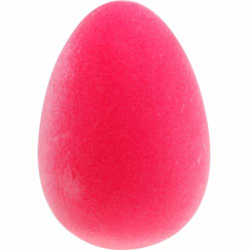 Floristik24 Huevo de Pascua rosa H25cm huevo flocado decoración de Pascua decoración de huevos