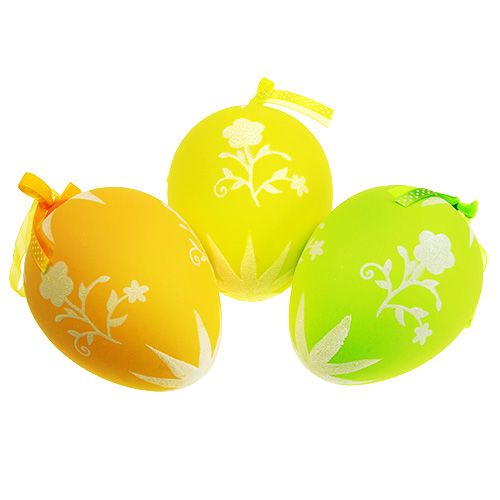 Floristik24 Huevo de Pascua plastico colorido 16cm 3uds