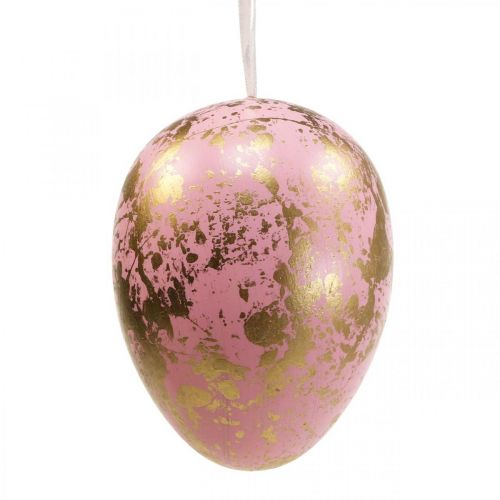 Floristik24 Huevo de Pascua para colgar huevos de decoración rosa, verde, dorado 15cm 4uds