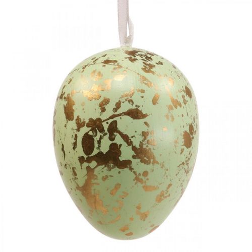 Floristik24 Huevo de Pascua para colgar huevos de decoración rosa, verde, dorado 20cm 2uds