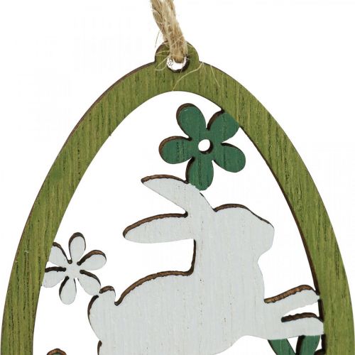 Floristik24 Huevo de Pascua para colgar Decoración de Pascua colgante de madera 5×7cm 12 piezas