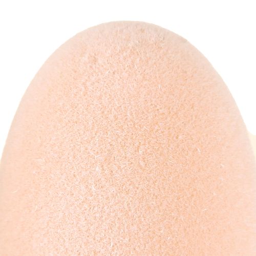 Artículo Huevos de Pascua flocados en marrón melocotón y blanco H6cm 24 piezas