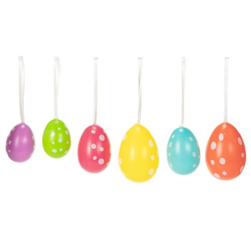 Floristik24 Huevos de Pascua para colgar, colores surtidos, 6cm, 12 piezas