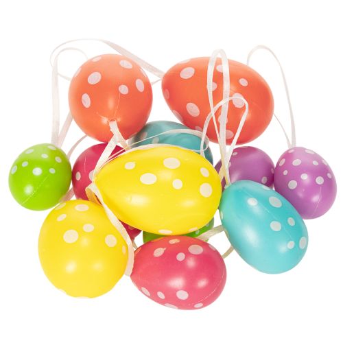 Artículo Huevos de Pascua para colgar, colores surtidos, 6cm, 12 piezas