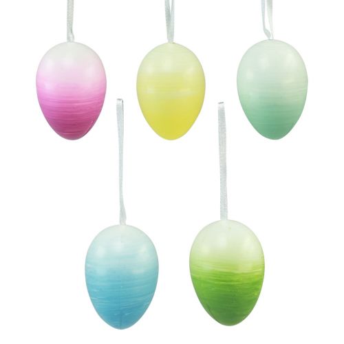 Floristik24 Decoración de huevos de Pascua huevos de plástico colgantes color Pascua 8×12cm 10 piezas