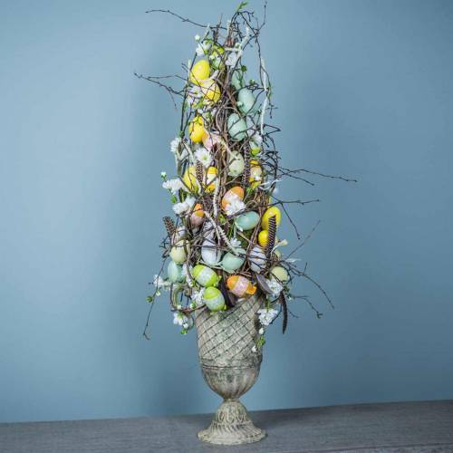 Floristik24 Huevos de Pascua para colgar verde, blanco, amarillo 6cm 12pcs