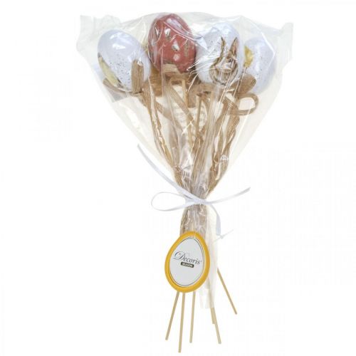 Floristik24 Huevos de Pascua tapón de flores de plástico Decoración de Pascua H6cm 6pcs