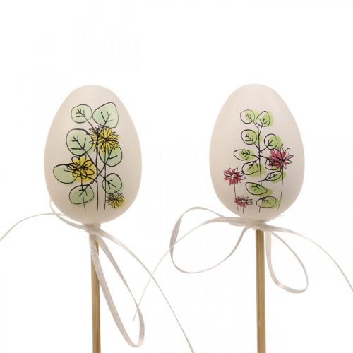 Huevos de Pascua tapones de plantas de decoración de Pascua de plástico H6cm 12 piezas