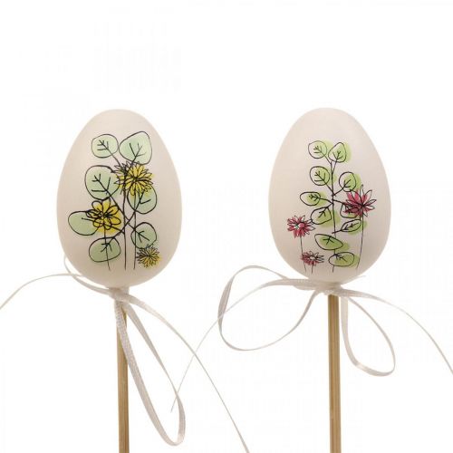 Artículo Huevos de Pascua tapones de plantas de decoración de Pascua de plástico H6cm 12 piezas