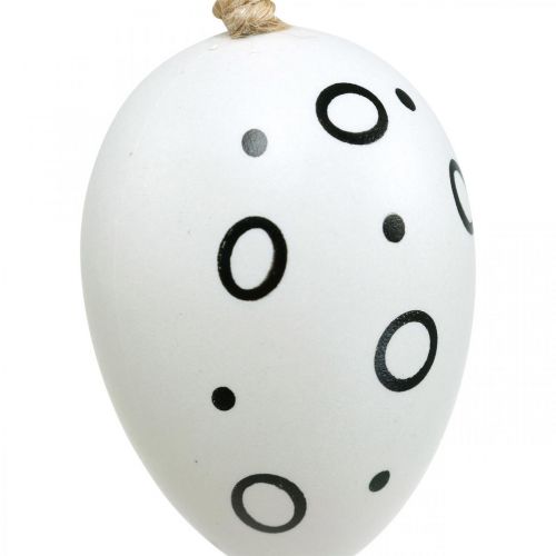 Floristik24 Huevos de Pascua con anillos y puntos, decoración de primavera, decoración de Pascua monocromática 6 piezas