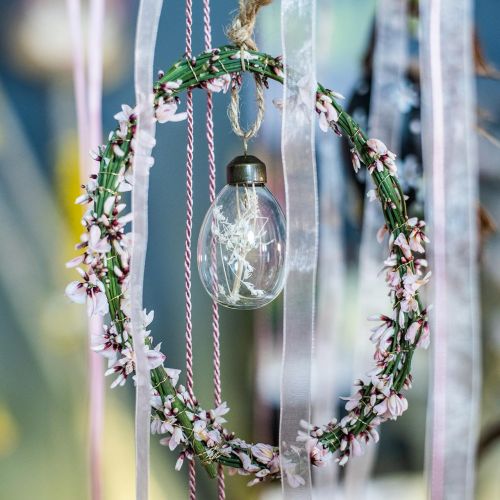 Floristik24 Huevos de Pascua con flores secas, huevos decorativos de cristal auténtico, adornos florales de Pascua para colgar, huevos de cristal, 8 unidades