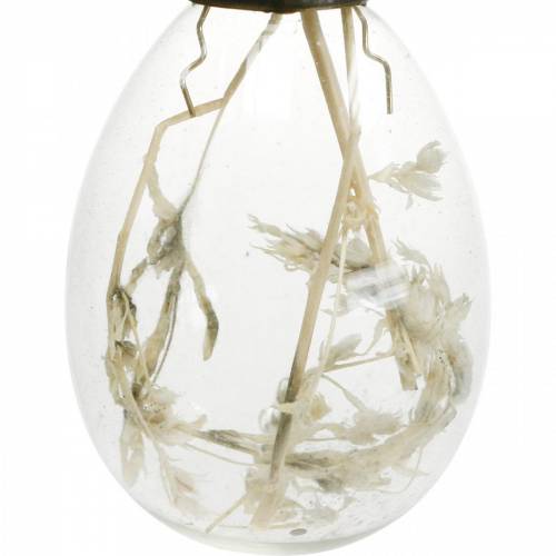 Floristik24 Huevos de Pascua con flores secas, huevos decorativos de cristal auténtico, adornos florales de Pascua para colgar, huevos de cristal, 8 unidades