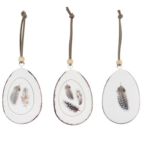 Floristik24 Huevos de Pascua para colgar huevos decorativos decoración colgante metal 5×7cm 8 piezas