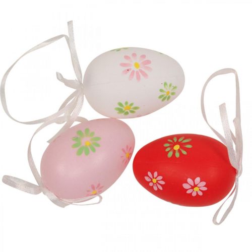 Floristik24 Huevos de Pascua para colgar con flores Decoración Pascua 6cm 12uds