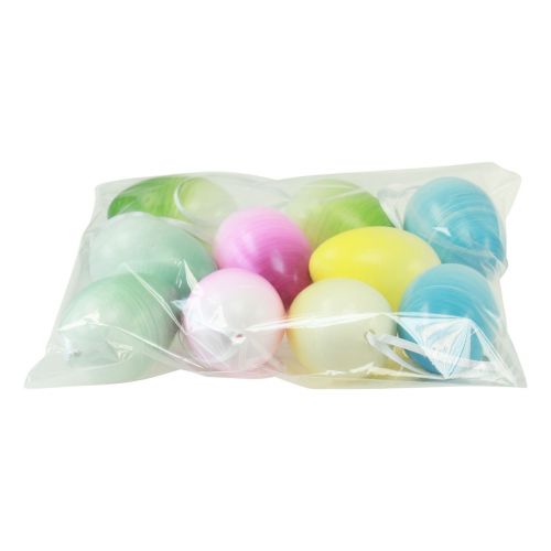 Artículo Huevos de Pascua para colgar huevos de plástico de colores 4×5,5cm 10uds