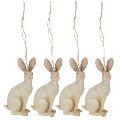 Artículo Figura conejito de pascua para colgar decoración pascua poliresina H9.5cm 4pcs