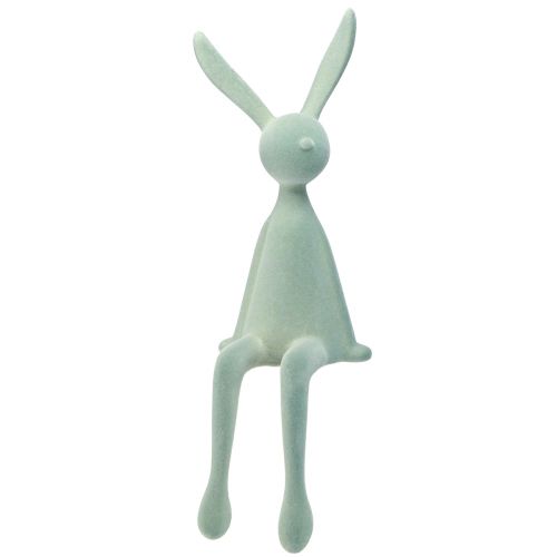 Floristik24 Taburete con borde de conejito de Pascua para sentarse, segunda opción, flocado en gris y verde, 56 cm