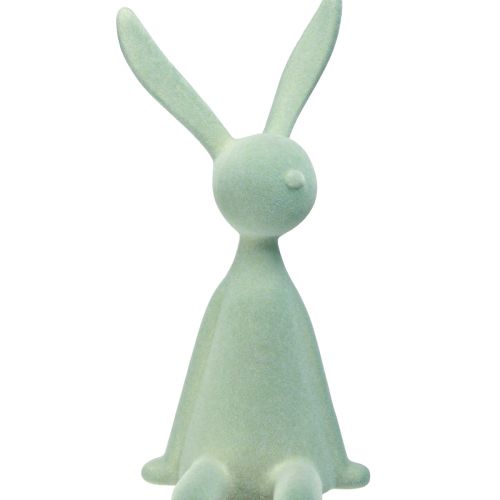 Floristik24 Taburete con borde de conejito de Pascua para sentarse, segunda opción, flocado en gris y verde, 56 cm