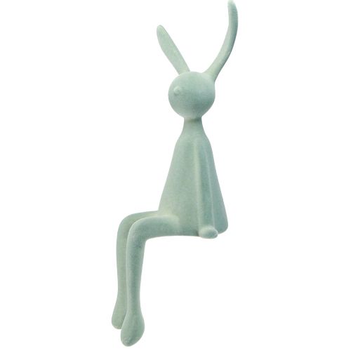 Floristik24 Taburete con borde de conejito de Pascua para sentarse, segunda opción, flocado en gris y verde, 56 cm