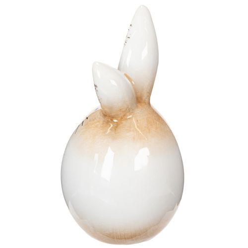 Artículo Figura decorativa de conejo de Pascua de cerámica blanca (6 cm de diámetro y 11,5 cm de alto).