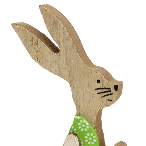 Artículo Conejito de Pascua de madera sentado 11cm 8pcs