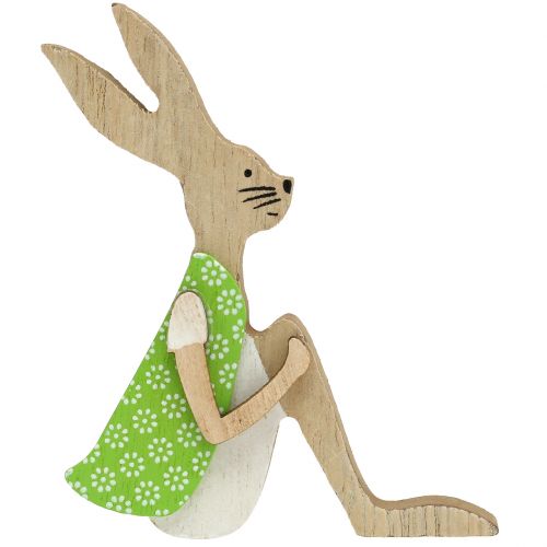 Artículo Conejito de Pascua de madera sentado 11cm 8uds