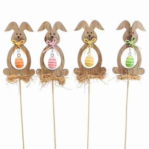 Floristik24 Madera de conejito de Pascua, tapones de flores Pascua, tapones de conejito 8,5 cm 12 piezas