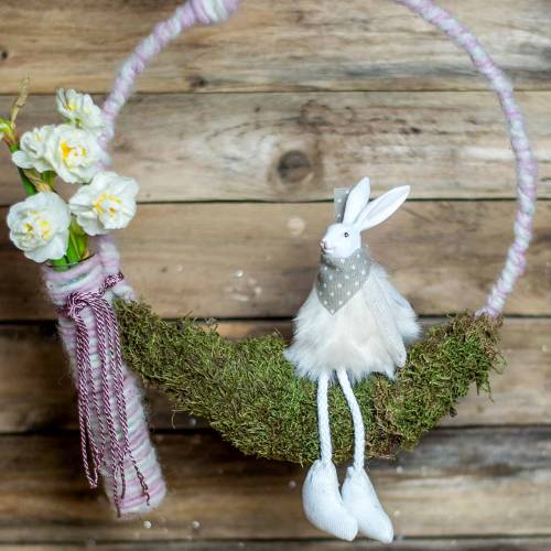 Floristik24 Conejito de Pascua con borde de asiento conejito 20cm figura Pascua Pascua decoración 4 piezas
