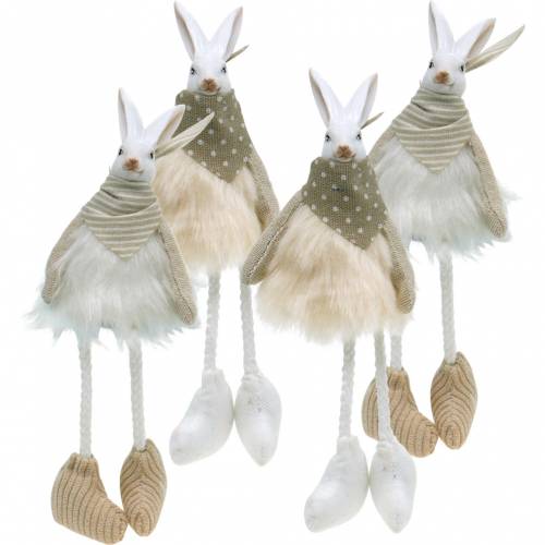 Floristik24 Conejito de Pascua con borde de asiento conejito 20cm figura Pascua Pascua decoración 4 piezas