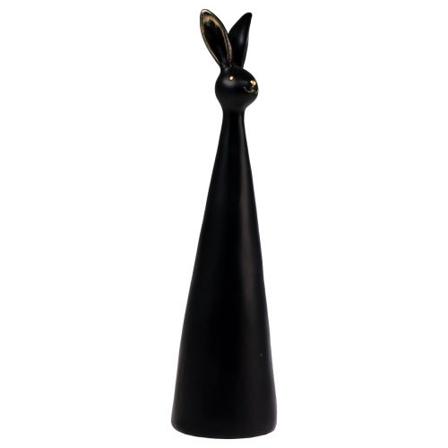 Floristik24 Conejito de Pascua conejito de decoración de Pascua negro dorado Ø10cm H42cm