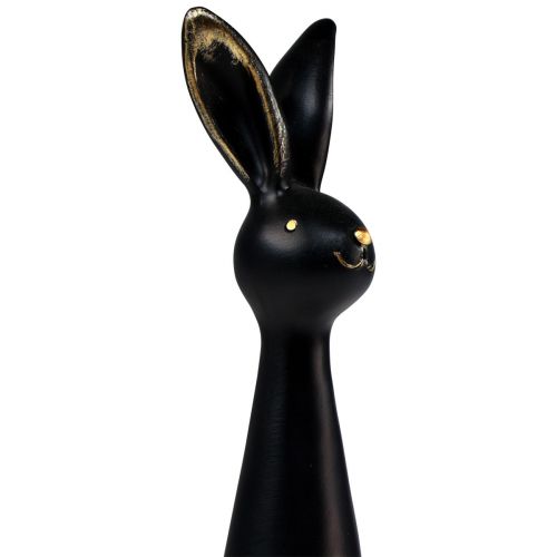 Artículo Conejito de Pascua conejito de decoración de Pascua negro dorado Ø7cm H27,5cm