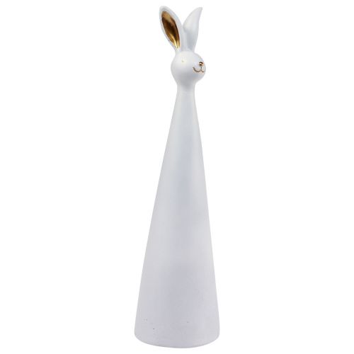 Floristik24 Conejito de Pascua oro blanco Conejito de decoración de Pascua Ø10cm H42cm