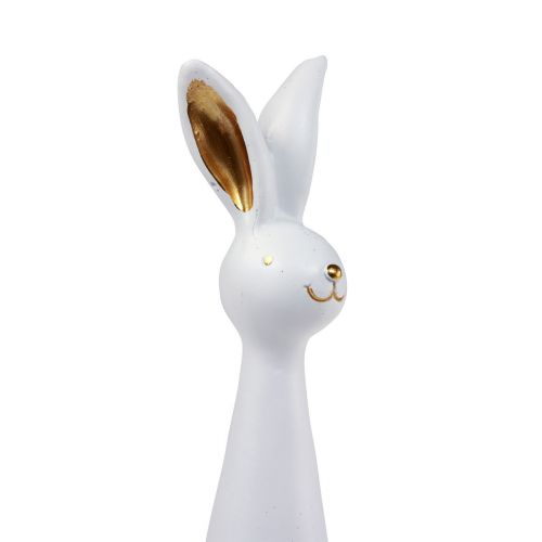 Floristik24 Conejito de Pascua oro blanco Conejito de decoración de Pascua Ø10cm H42cm