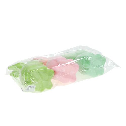 Floristik24 Conejito de pascua flocado pastel 15cm 3pcs