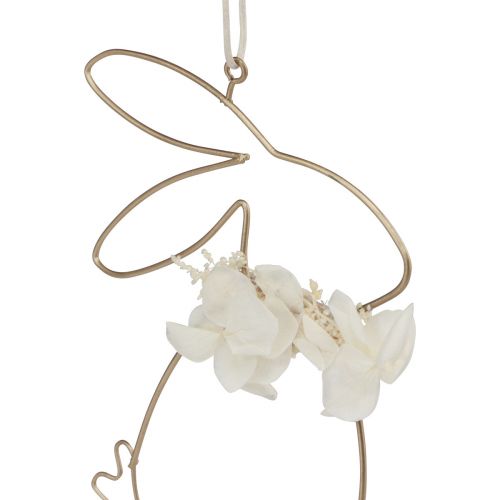 Floristik24 Conejitos de Pascua para colgar flores de metal dorado 10×14,5cm 4 piezas