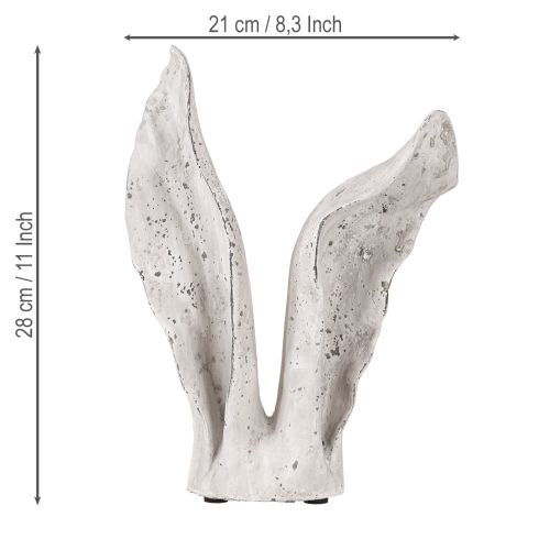 Floristik24 Adorno de conejo de Pascua con orejas de conejo en gris y blanco, estilo shabby chic, 29 cm de alto