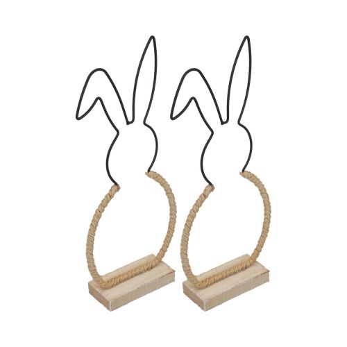 Floristik24 Decoración de mesa de conejito de Pascua Decoración boho de alambre de Pascua 24cm 2 piezas