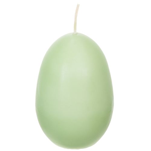 Floristik24 Velas de Pascua, forma de huevo, verdes, 9 cm, 20 h, 6 piezas