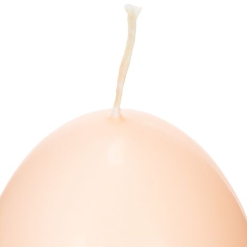 Artículo Velas de Pascua, forma de huevo, velas de Pascua en forma de huevo, diseño de melocotón, Ø6cm, H9cm, 6 piezas
