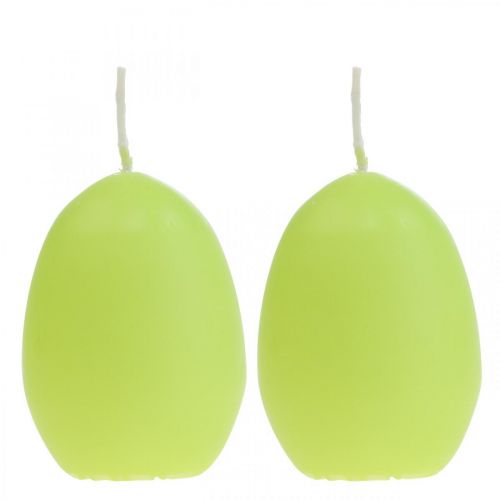 Floristik24 Velas de Pascua forma de huevo, velas de huevo Pascua lima Ø4.5cm H6cm 6pcs