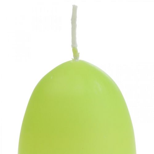 Floristik24 Velas de Pascua forma de huevo, velas de huevo Pascua lima Ø4.5cm H6cm 6pcs
