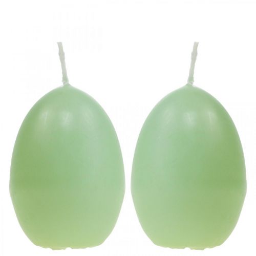 Floristik24 Velas de Pascua forma de huevo, velas de huevo Pascua verde Ø4.5cm H6cm 6pcs