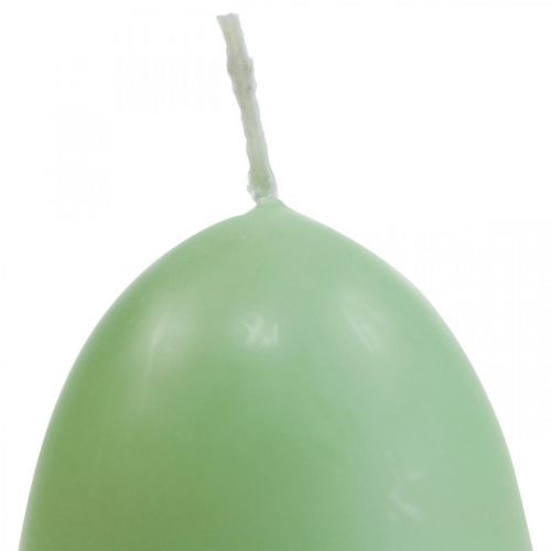 Floristik24 Velas de Pascua forma de huevo, velas de huevo Pascua verde Ø4.5cm H6cm 6pcs