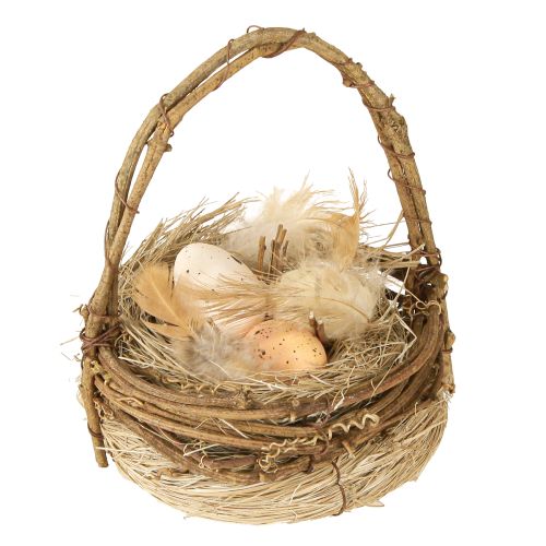 Artículo Cesta de Pascua con huevos de codorniz cesta de huevos artificiales enredaderas Ø12cm 2 uds